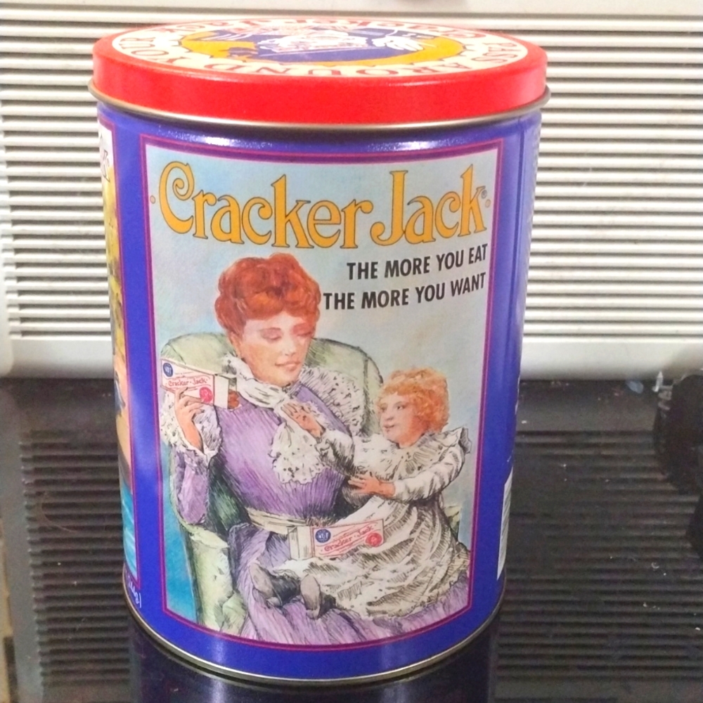 Vintage 1992 Cracker Jack Tin Third In Series  8.5L x 5.5 W Ex Cond.